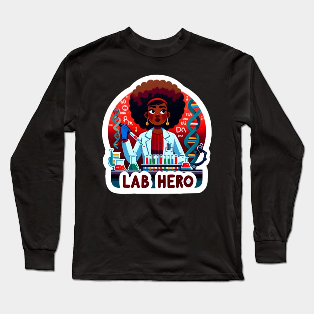 Lab Hero Steminist Power: Celebrating Black Women in Science Long Sleeve T-Shirt by PuckDesign